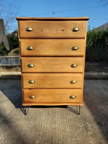 Pine chest drawers 5 - drawers,