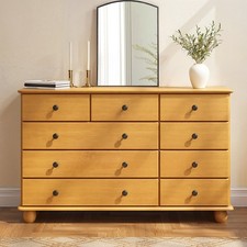 Wide Pine Chest of 9 Drawer -