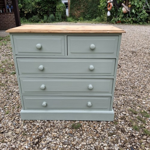 Painted pine chest draws - painted,