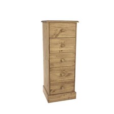 Chest 5 Drawers Narrow Solid