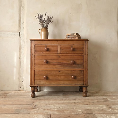Edwardian antique pine chest - edwardian,