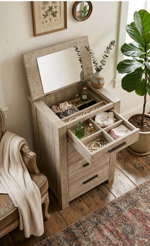 Chest drawers with mirror - chest,